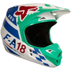 Casque cross Fox sayak blanc/vert